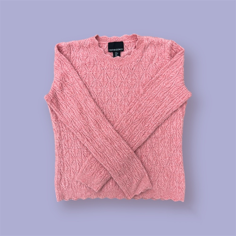 VINTAGE PINK PULLOVER SWEATER (M)